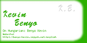 kevin benyo business card